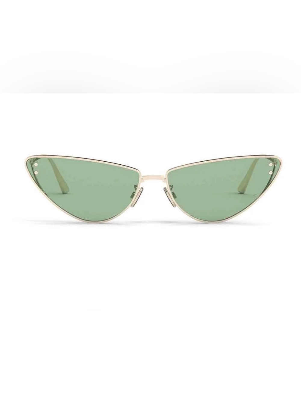 Dior Gold Cat-Eye Sunglasses with Green Lenses